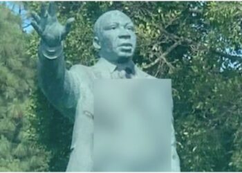 Martin Luther King Jr. statue vandalized Swastika hate crime