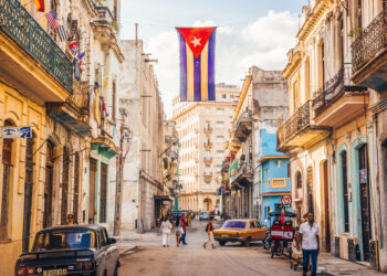 Cuba, Tourism, COVID-19, Pandemic, Shutdown, Cuban Flag, Havana Streets.