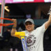 Dawn Staley, Head Coach, South Carolina, Women's Basketball, Gamecocks, NCAA, Championship, Uconn Huskies, National Anthem, Locker room.