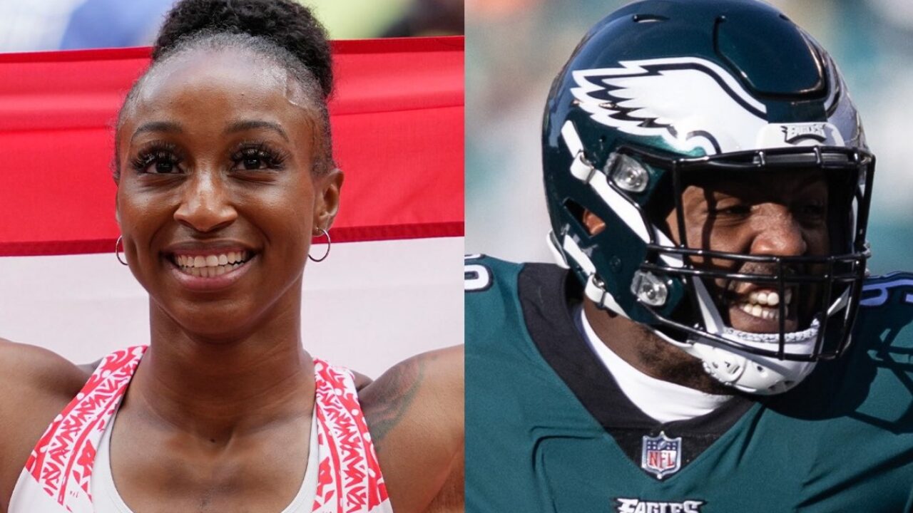 NBC Olympics & Paralympics on X: Olympic gold medalist @jcamachoquinn and @ Eagles defensive end Robert Quinn are the ultimate sports siblings duo. 